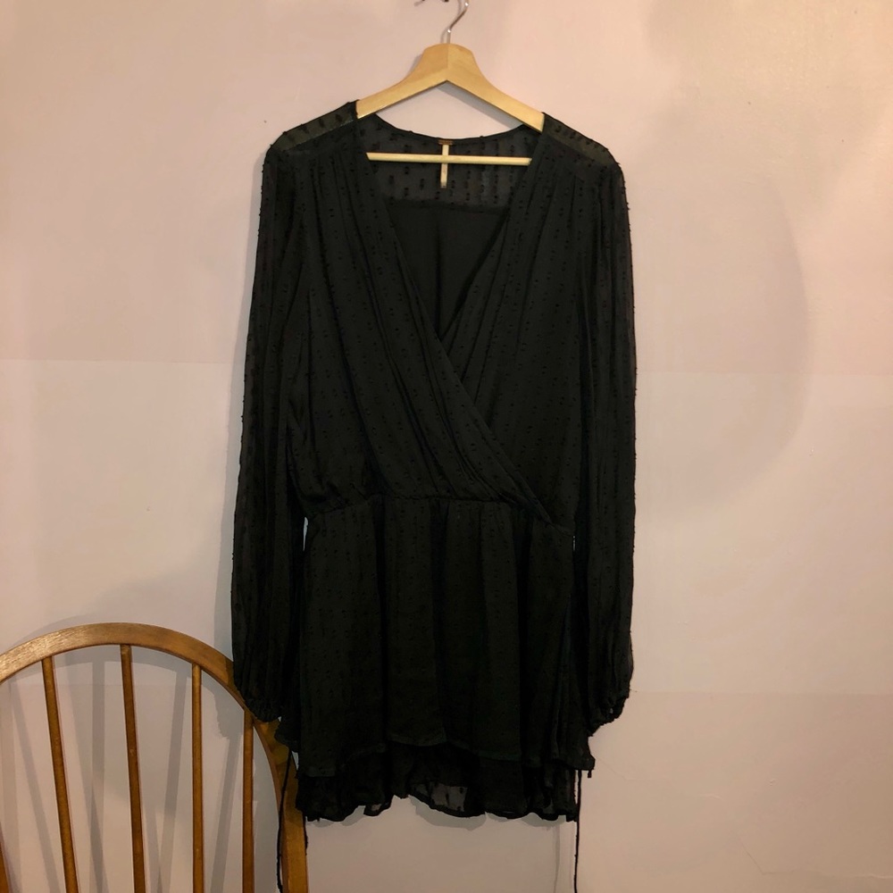 Long sleeve wrap mini dress